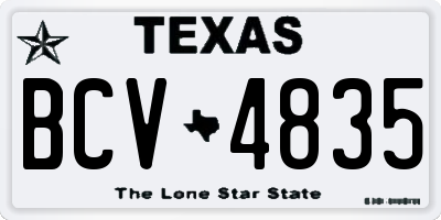 TX license plate BCV4835