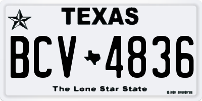 TX license plate BCV4836