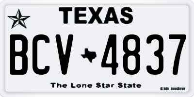 TX license plate BCV4837