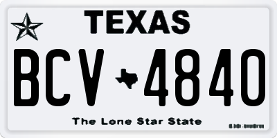 TX license plate BCV4840