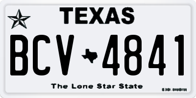 TX license plate BCV4841