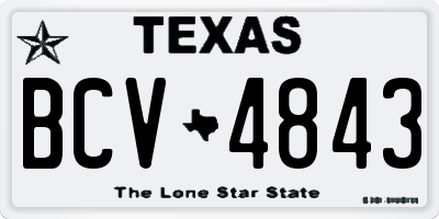 TX license plate BCV4843