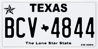 TX license plate BCV4844