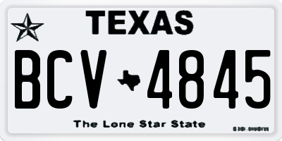 TX license plate BCV4845