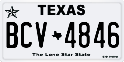 TX license plate BCV4846