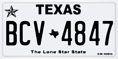 TX license plate BCV4847