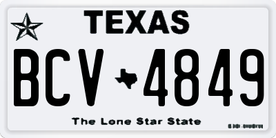 TX license plate BCV4849