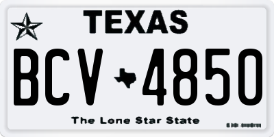 TX license plate BCV4850