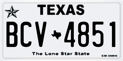 TX license plate BCV4851