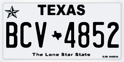 TX license plate BCV4852