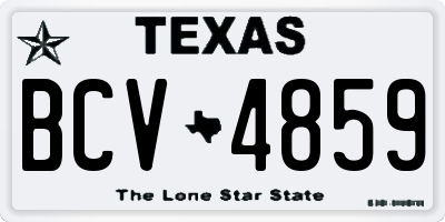 TX license plate BCV4859