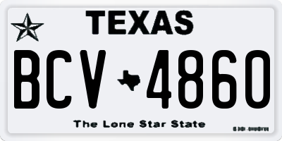 TX license plate BCV4860