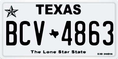 TX license plate BCV4863