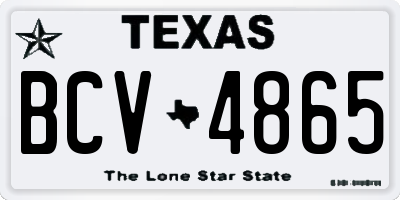 TX license plate BCV4865