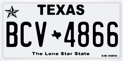 TX license plate BCV4866