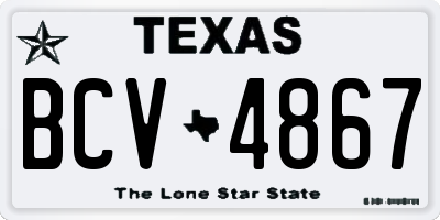 TX license plate BCV4867