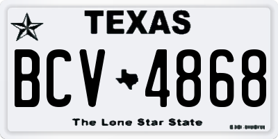 TX license plate BCV4868