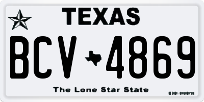 TX license plate BCV4869