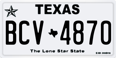 TX license plate BCV4870