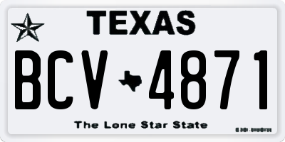 TX license plate BCV4871