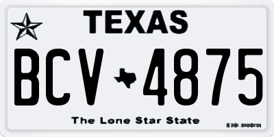 TX license plate BCV4875