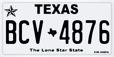 TX license plate BCV4876