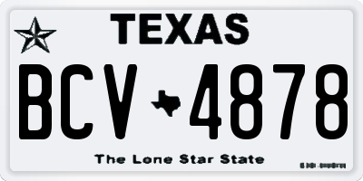TX license plate BCV4878