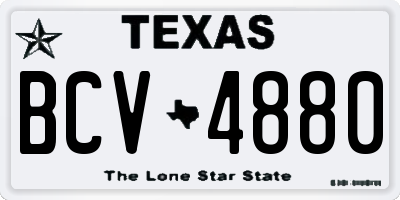 TX license plate BCV4880