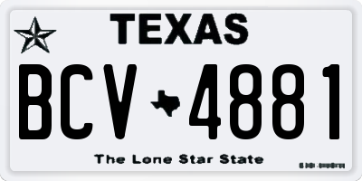 TX license plate BCV4881