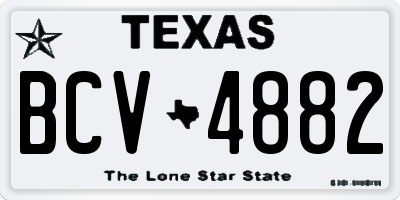 TX license plate BCV4882