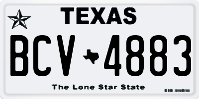 TX license plate BCV4883