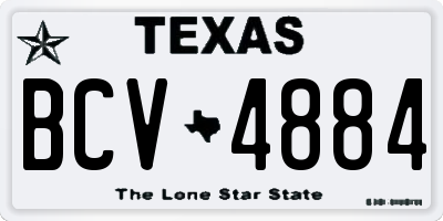 TX license plate BCV4884