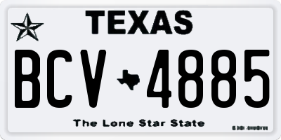 TX license plate BCV4885