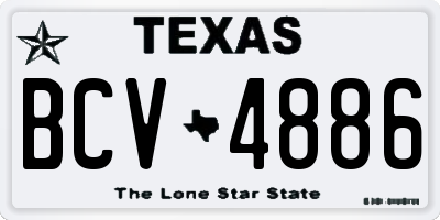TX license plate BCV4886