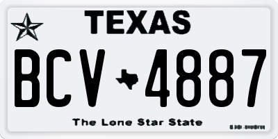 TX license plate BCV4887