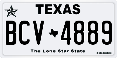 TX license plate BCV4889