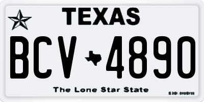 TX license plate BCV4890