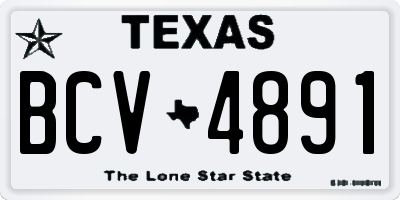 TX license plate BCV4891
