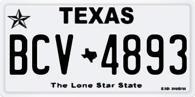 TX license plate BCV4893