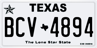 TX license plate BCV4894