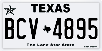 TX license plate BCV4895