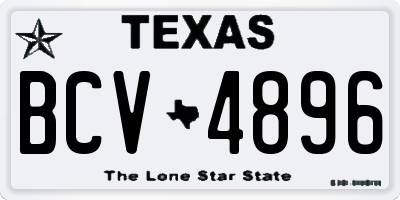 TX license plate BCV4896