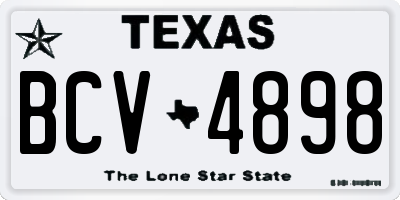 TX license plate BCV4898
