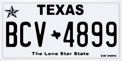 TX license plate BCV4899