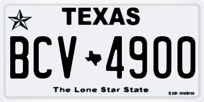 TX license plate BCV4900