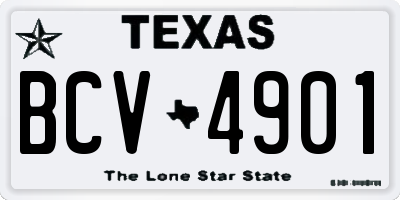 TX license plate BCV4901