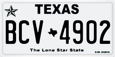 TX license plate BCV4902