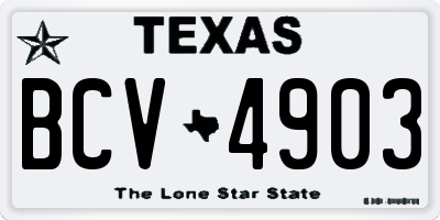 TX license plate BCV4903