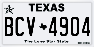 TX license plate BCV4904