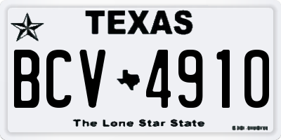 TX license plate BCV4910